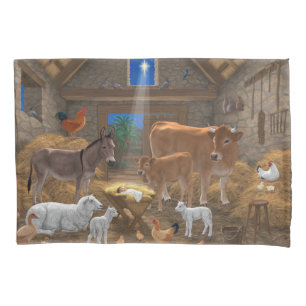 Housse D'oreillers Bébé Jésus Manger Nativité de Noël