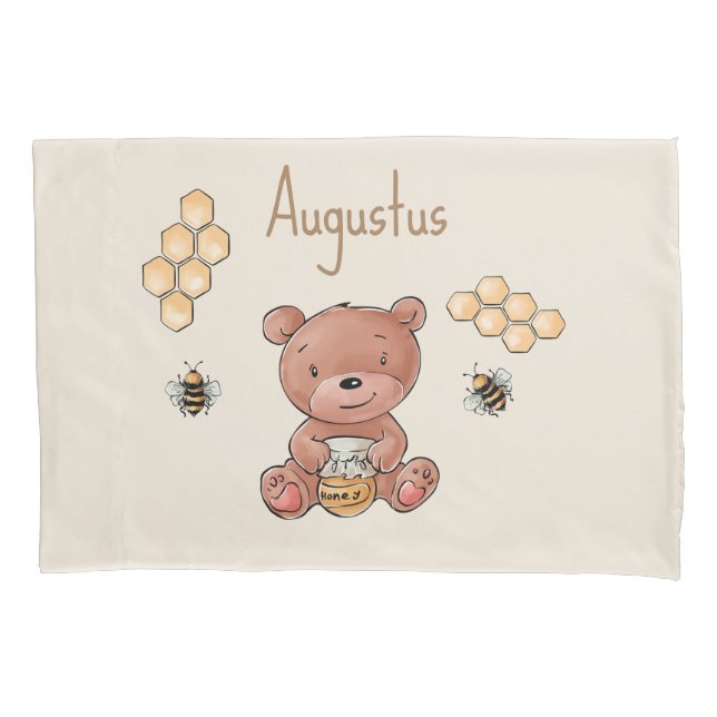 Housse D'oreillers Bébé mignon Honey Bear Cub (devant)
