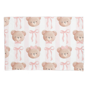 Housse D'oreillers Bébé Nounours et vaches roses