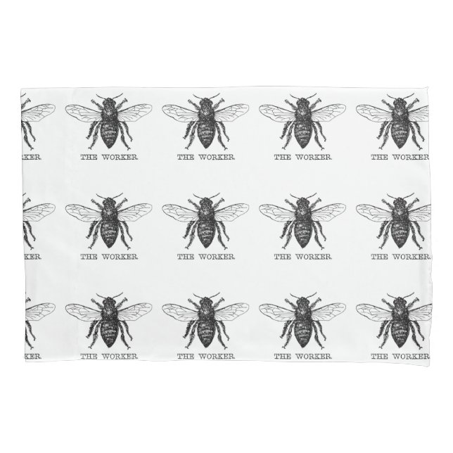 Housse D'oreillers Bee Worker Honey Black Bumblebee (devant)