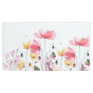 Housse D'oreillers Belle aquarelle florale jardin vert nature