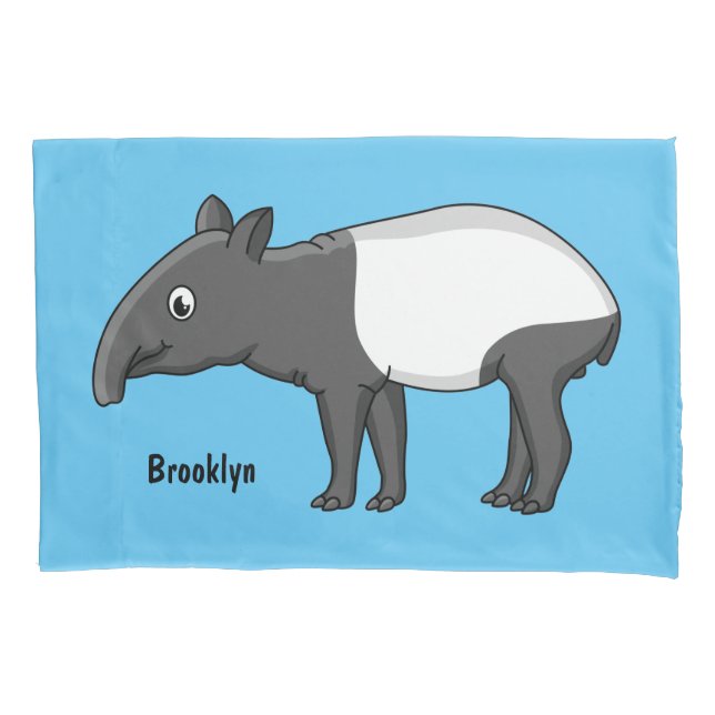 Housse D'oreillers Belle illustration de tapir de dessin animé (devant)