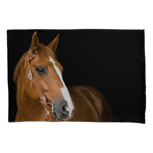 Housse D'oreillers Belle photo de Quarter Horse brun blanc