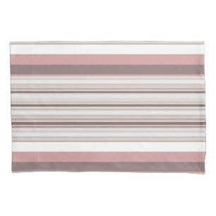 Housse D'oreillers Belles rayures brunes blanches