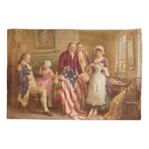 Housse D'oreillers Betsy Ross, 1777 (Histoire américaine) (Patriote a