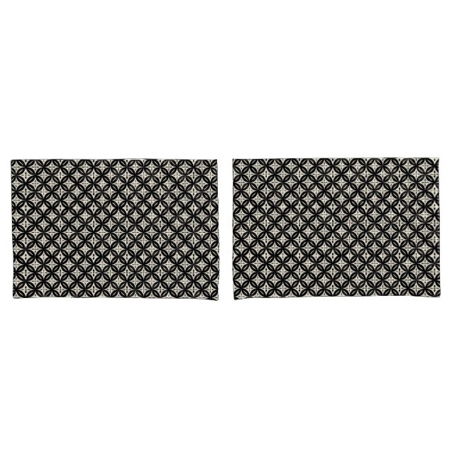 Housse D'oreillers Black and Beige Pillowcase (devant-Set)