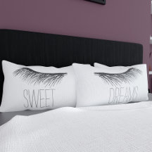 Black and White Sweams Dreams Lashes Coussin Coque