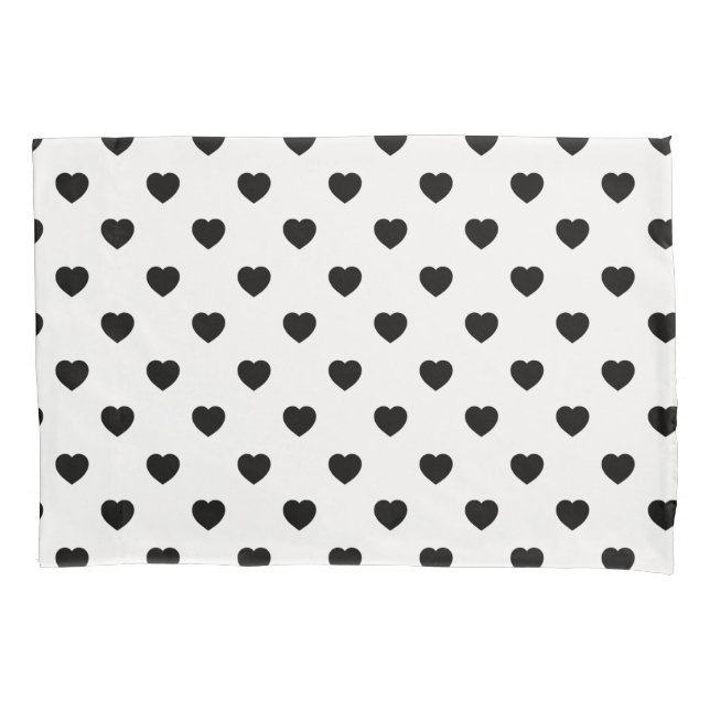 Housse D'oreillers Black Love Hearts Arrière - plan blanc (devant)