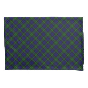 Housse D'oreillers Black Watch Tartan bleu vert Plaid