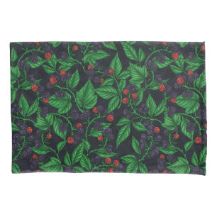 Housse D'oreillers Blackberry sur gris foncé