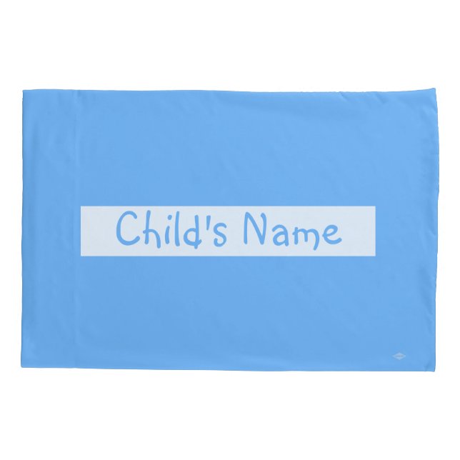 Housse D'oreillers Bleu avec le nom de l'enfant HAMbyWG Coussin couve (Dos)
