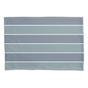 Housse D'oreillers Bleu bleu moderne rayures vertes