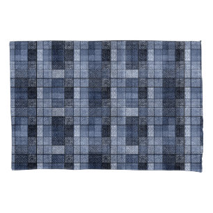 Housse D'oreillers Bleu, denim, tartan, plaid.