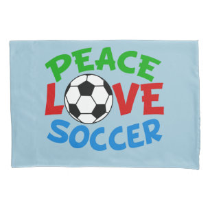 Housse D'oreillers Bleu du football d'amour de paix