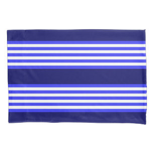 Housse D'oreillers Bleu et blanc cinq bandes motif