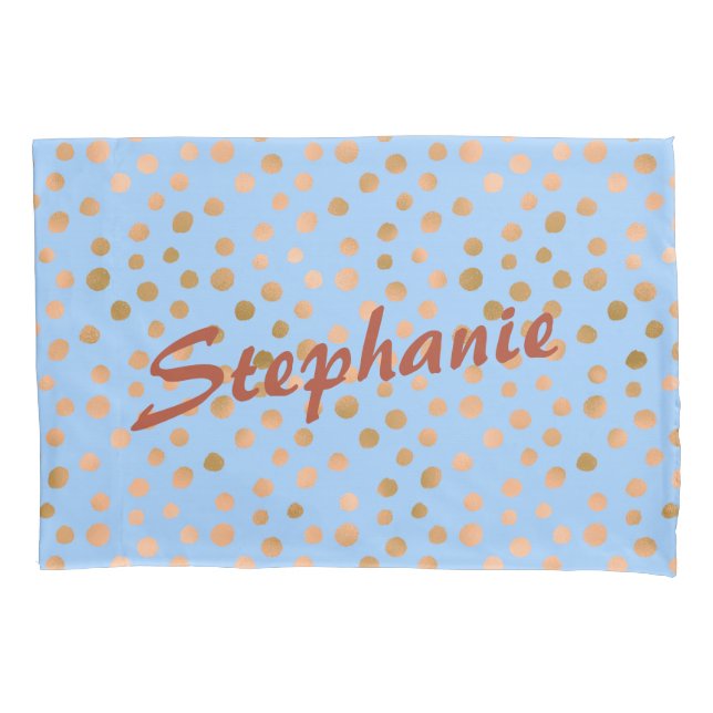 Housse D'oreillers Bleu et Rose Gold Charme (devant)