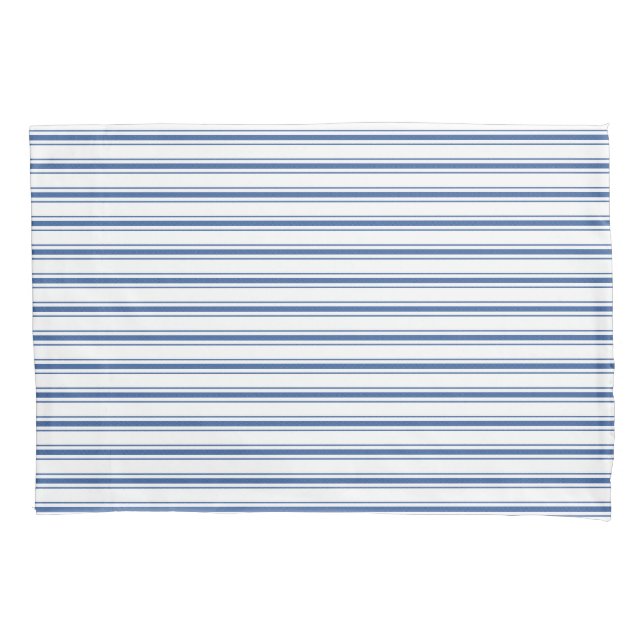 Housse D'oreillers Bleu foncé et blanc matelas Ticking Narrow (devant-gauche)