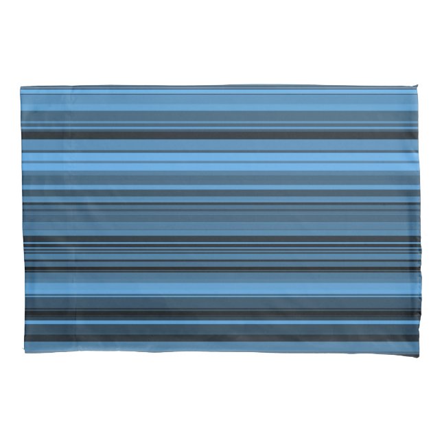 Housse D'oreillers Bleu - Grandes noires (devant-gauche)