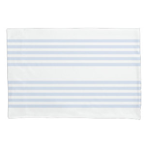 Housse D'oreillers Bleu pâle et blanc cinq bandes motif