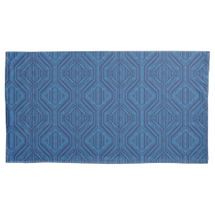Housse D'oreillers Bleu Trellis Grille moderne Carrés et diamants