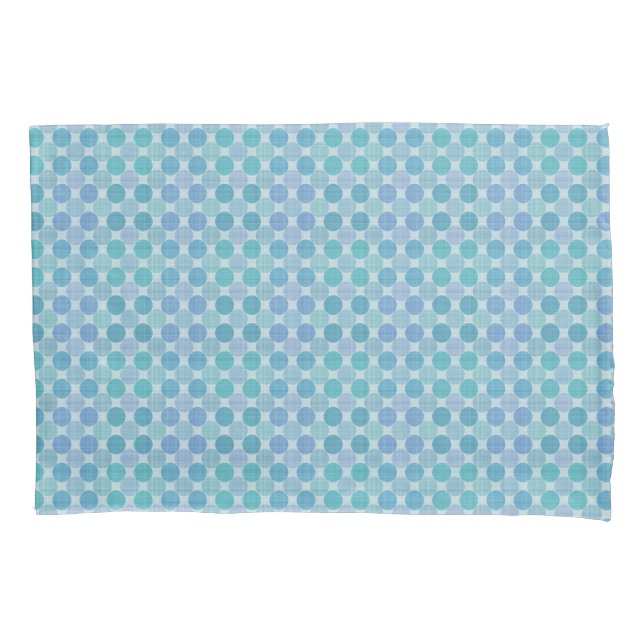 Housse D'oreillers blue, turquoise and teal textured dots (devant)