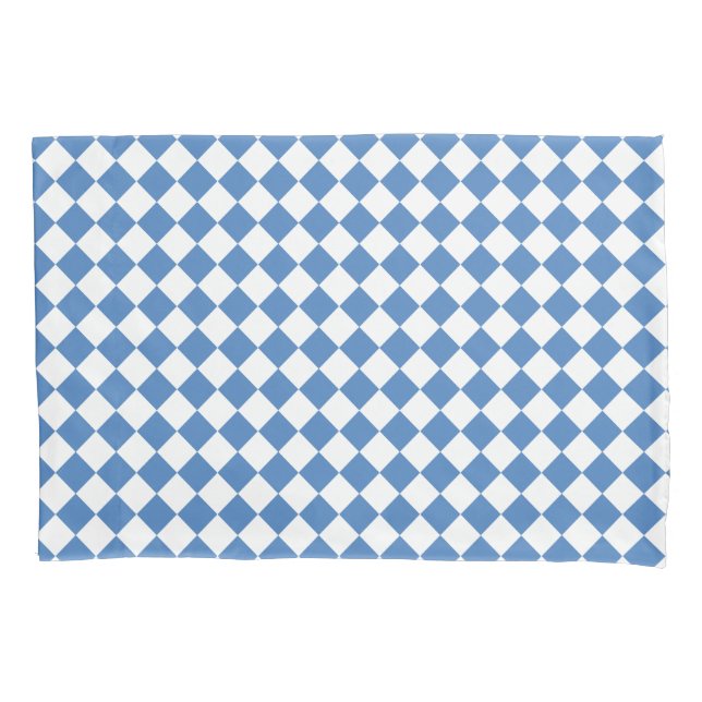 Housse D'oreillers Blue White Checker Diamond Pattern (devant)