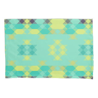 Housse D'oreillers blue yellow turquoise yellow and aqua 