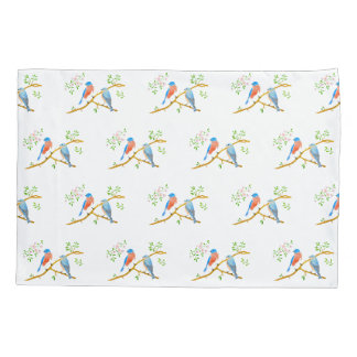 Housse D'oreillers Bluebirds White