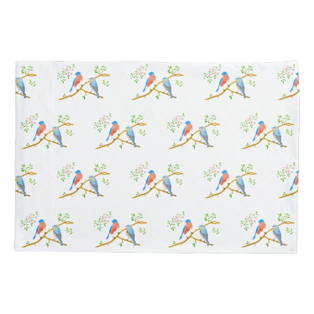 Housse D'oreillers Bluebirds White (Dos)