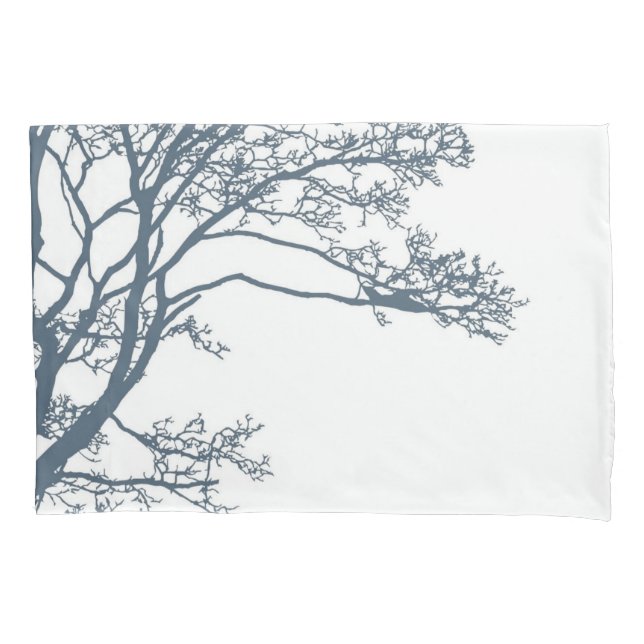 Housse D'oreillers Boho d'arbre simple bleu (devant)