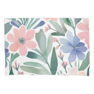 Housse D'oreillers Boho Fleur sauvage Aquarelle Pastel Floral Design