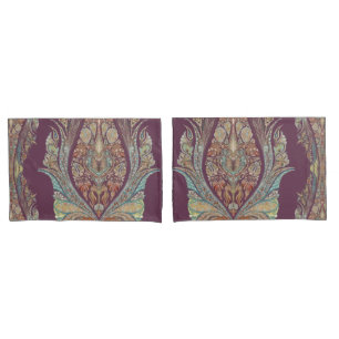 Housse D'oreillers BOHO Purple Paisley Tribal Inde Motif bohème