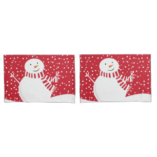 Housse D'oreillers bonhomme de neige contemporain moderne d'hiver