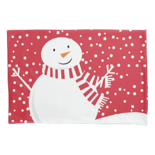Housse D'oreillers bonhomme de neige contemporain moderne d'hiver