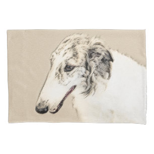 Housse D'oreillers Borzoi (Argent Brindle) Peinture Chien Art origina