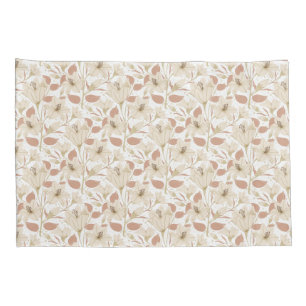 Housse D'oreillers Botanique Blanc Beige Lily Floral