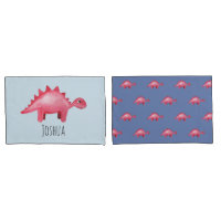 Boys mignon rouge Aquarelle Dinosaure et nom Enfan