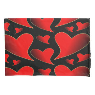 Housse D'oreillers brillant, amour, coeur, rouge, valentine, romantiq