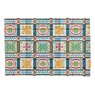 Housse D'oreillers Broderie italienne Majolica : Floral méditerranéen