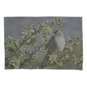 Housse D'oreillers Bruant sur la branche Photo Mosaic Motif Nature