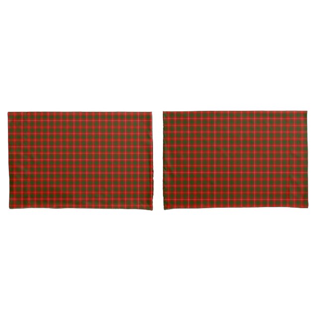 Housse D'oreillers Bruce tartan rouge vert plaid (devant-Set)