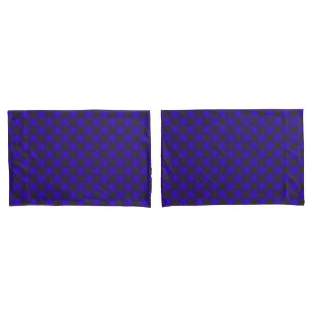 Housse D'oreillers Buffalo Plaid Royal Blue Check (devant-Set)