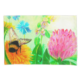 Housse D'oreillers Bumblebee sur le pandelion