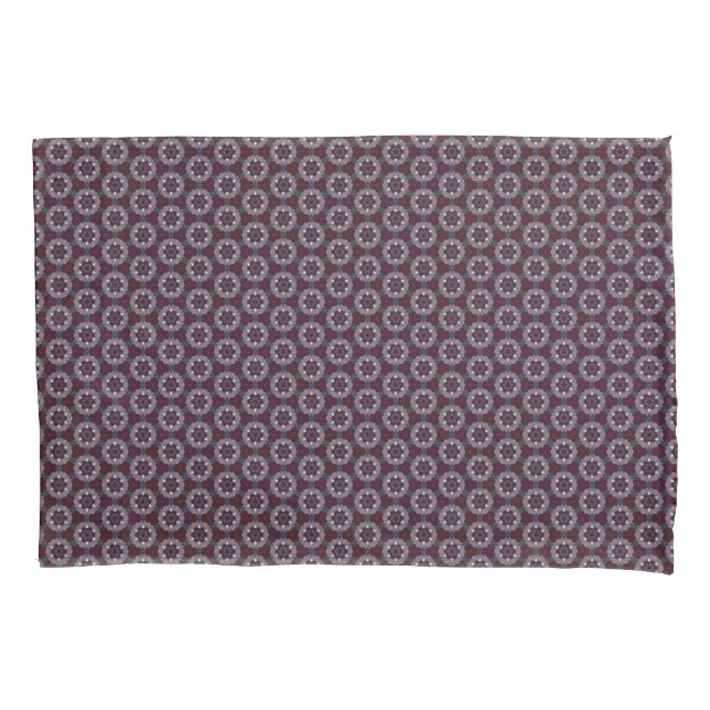 Housse D'oreillers Burgundy & Gray Floral Painted Quilt (devant)