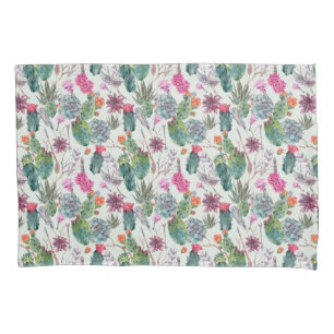 Housse D'oreillers Cactus exotique d'aquarelle de Boho et motif