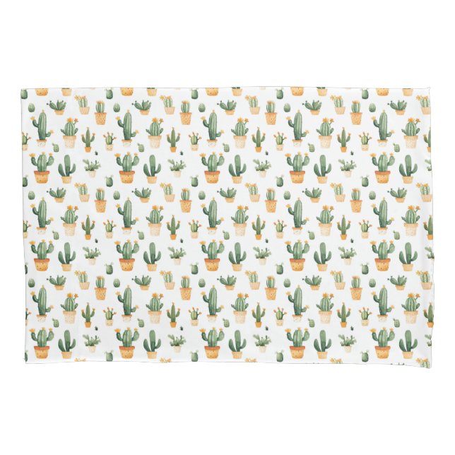 Housse D'oreillers Cactus pointé sur Coque Coussin blanc (devant)