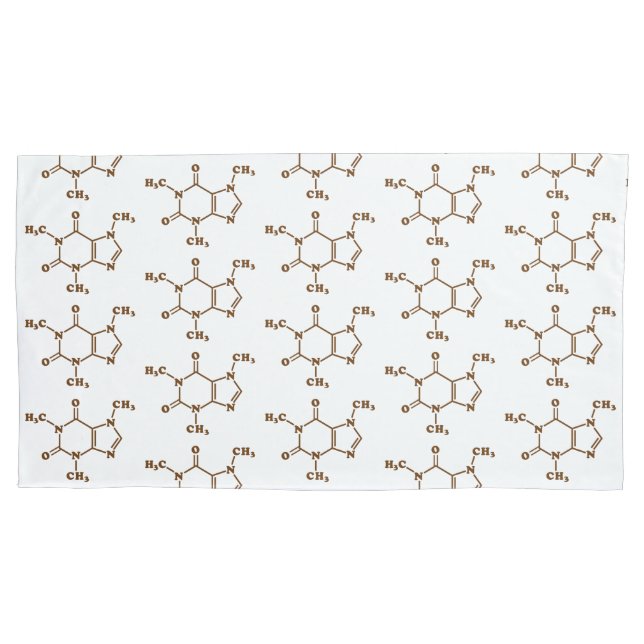 Housse D'oreillers Café caféine Formule chimique moléculaire (devant-gauche)