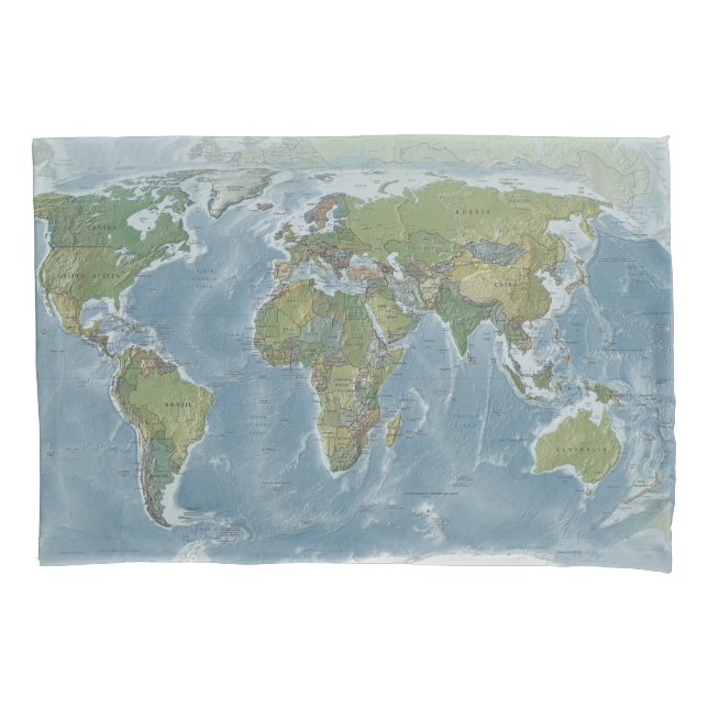 Housse D'oreillers Caisse de coussin de carte du monde - voyage, (devant)