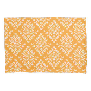 Housse D'oreillers Caisse florale jaune et blanche de coussin de