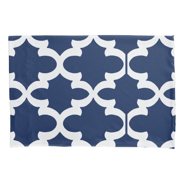 Housse D'oreillers Caisses de coussin de Quatrefoil de marine (devant)